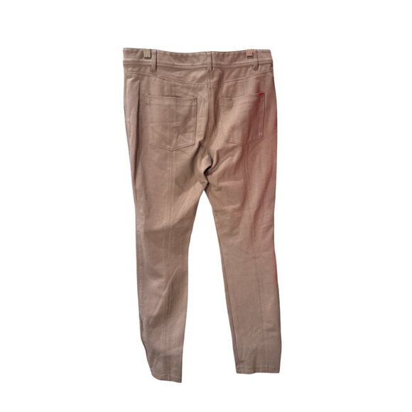 White House Black Market WHBM Skimmer Jeans Ankle Zippers Tan Size 6 Pre-Own EUC - Picture 5 of 9